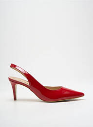 Pantofi cu toc material neted toc de 7 la 9 cm roșu JB MARTIN femme