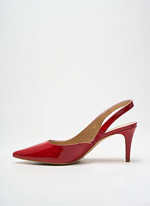Pantofi cu toc material neted toc de 7 la 9 cm roșu JB MARTIN femeie