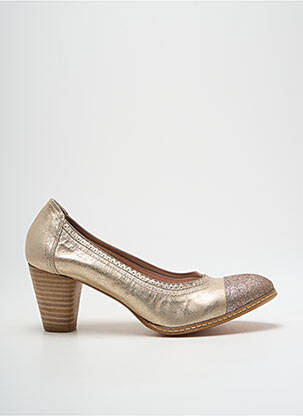 Pantofi cu toc toc pătrat toc de 4 la 6 cm auriu ROSEMETAL femme