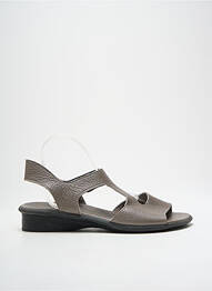 Sandale/pantofi decupați țesătură satinată toc plat până la 3 cm gri ARCHE femme