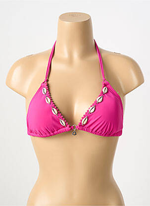 Sutien de costum de baie top triunghiuri top triunghiuri roz BANANA MOON femeie