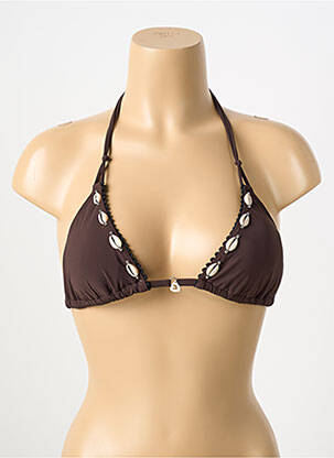 Sutien de costum de baie top triunghiuri top triunghiuri maro BANANA MOON femeie