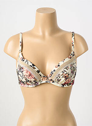 Sutien de costum de baie elasticitate top sutien modelat bej WATERCULT femeie