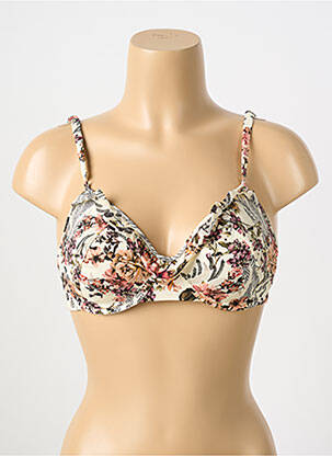 Sutien de costum de baie elasticitate sutien balconet cu decolteu înalt bej WATERCULT femeie