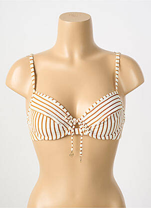 Sutien de costum de baie elasticitate sutien balconet cu decolteu înalt bej WATERCULT femeie