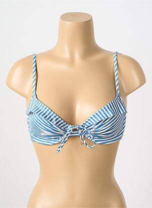 Sutien de costum de baie elasticitate sutien balconet cu decolteu înalt albastru WATERCULT femeie