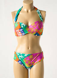 Costum de baie din două piese elasticitate top sutien modelat roz ROIDAL femeie