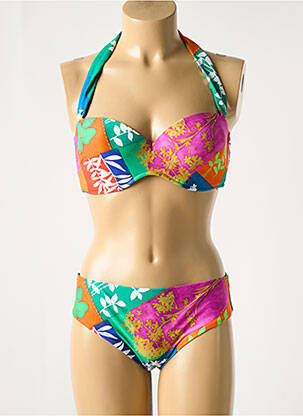 Costum de baie din două piese elasticitate top sutien modelat roz ROIDAL femme