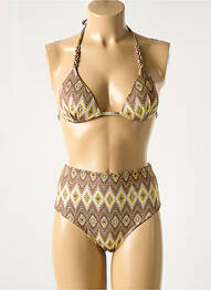 Costum de baie din două piese elasticitate top sutien modelat maro GENIUS femme
