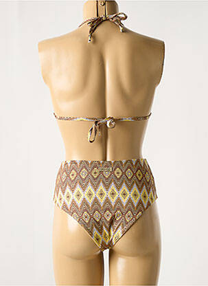 Costum de baie din două piese elasticitate top sutien modelat maro GENIUS femeie
