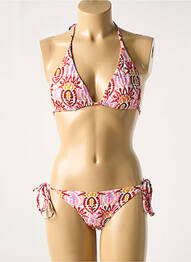 Costum de baie din două piese elasticitate top triunghiuri roz MALIPARMI femme