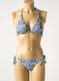 Costum de baie din două piese elasticitate top triunghiuri albastru MALIPARMI femme