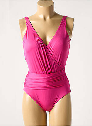 Costum de baie dintr-o singură piesă efect material satinat top sutien modelat roz ROIDAL femeie