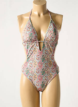 Costum de baie dintr-o singură piesă imprimeu fantezie top sutien modelat verde GENIUS femeie