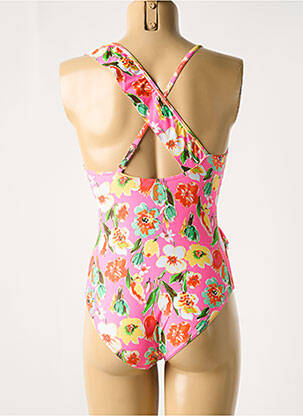 Costum de baie dintr-o singură piesă țesătură satinată roz WATER & MELON fată