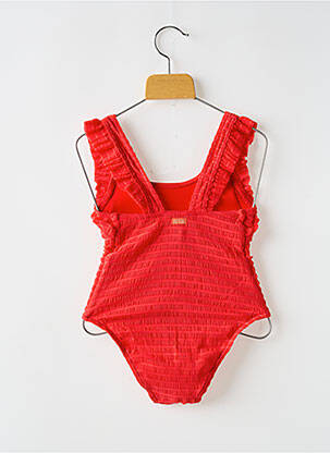 Costum de baie dintr-o singură piesă efect material satinat roșu BANANA MOON fată