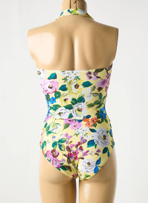 Costum de baie dintr-o singură piesă bretele elastice detașabile top sutien modelat galben ROIDAL femme