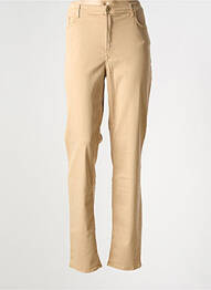 Pantalon slim țesătură poplin mărime normală bej TRUSSARDI JEANS femeie