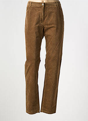 Pantalon drept maro FLEUR DE SEL femeie