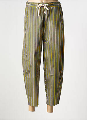 Pantalon larg verde ELEONORA AMADEI femeie