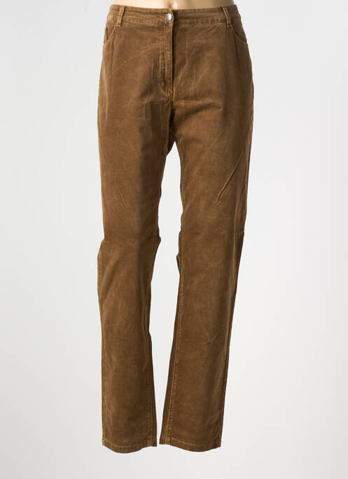 Pantalon drept maro FLEUR DE SEL femeie