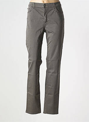 Pantalon slim țesătură poplin mărime normală gri TRUSSARDI JEANS femeie
