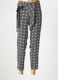 Pantalon 7/8 țesătură poplin mărime normală negru POUSSIERE D'ETOLE femme