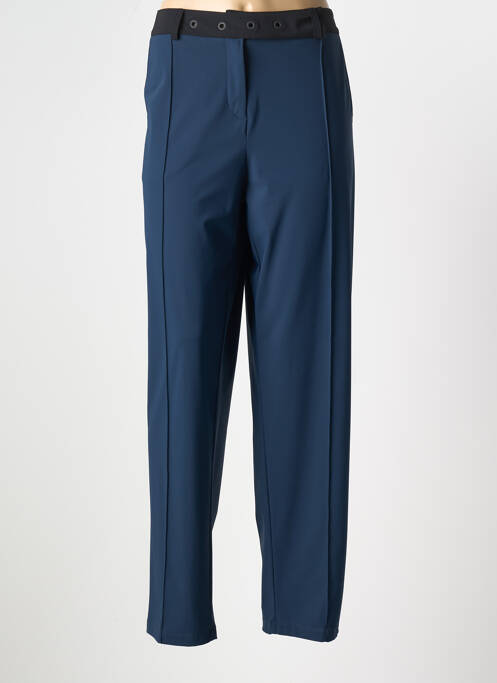 Pantalon slim țesătură poplin albastru 3322 femme