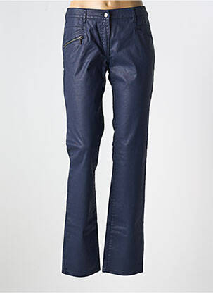 Pantalon slim țesătură acoperită mărime normală albastru FLEUR DE SEL femeie
