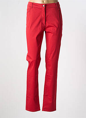 Pantalon slim țesătură poplin mărime normală roșu FLEUR DE SEL femeie