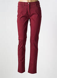 Pantalon slim țesătură poplin mărime normală roșu FLEUR DE SEL femme