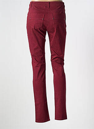 Pantalon slim țesătură poplin mărime normală roșu FLEUR DE SEL femeie