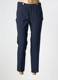 Pantalon 7/8 talie cu cleme talie joasă albastru MORGAN femme