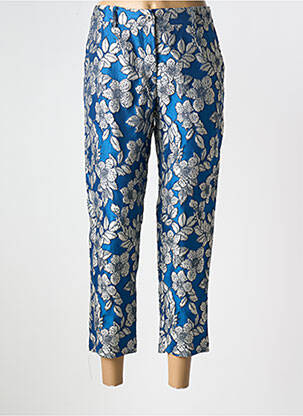 Pantalon 7/8 talie cu cleme talie joasă albastru ELEONORA AMADEI femeie