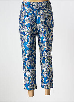 Pantalon 7/8 talie cu cleme talie joasă albastru ELEONORA AMADEI femeie