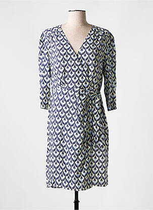 Rochie midi mâneci 3/4 mâneci 3/4 violet JULIE GUERLANDE femeie