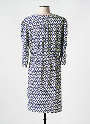 Rochie midi mâneci 3/4 mâneci 3/4 violet JULIE GUERLANDE femeie