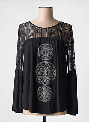 Top negru DESIGUAL femeie