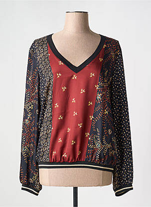 Top imprimeu fantezie mâneci lungi negru LAUREN VIDAL femme