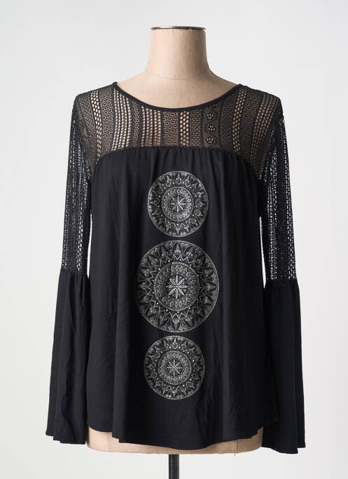 Top negru DESIGUAL femeie