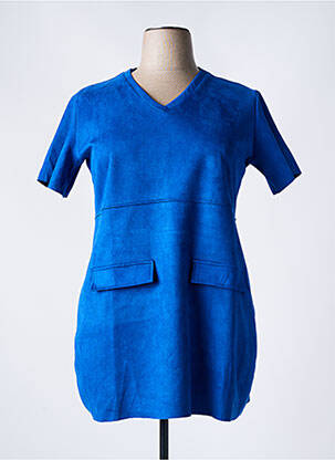 Rochie scurtă mâneci scurte mâneci scurte albastru CHRISTY femeie