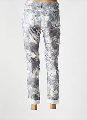 Pantalon 7/8 închidere cu fermoar sub clapetă cu nasturi gri ANNA MONTANA femme