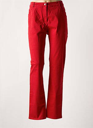 Blugi cu croială slim roșu FLEUR DE SEL femeie