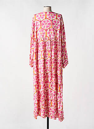 Rochie lungă mâneci lungi mâneci lungi roz LES BOHÉMIENNES femeie