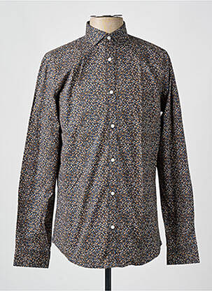 Cămașă cu mâneci lungi țesătură poplin maro JACK & JONES bărbat