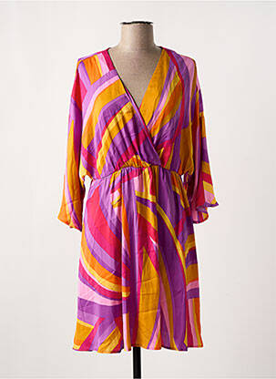 Rochie scurtă croială fluidă mâneci 3/4 portocalie ONLY femeie