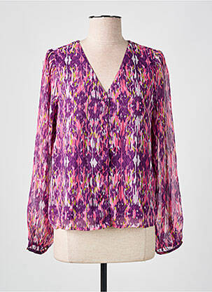 Cămașă țesătură crep mâneci lungi violet ONLY femeie