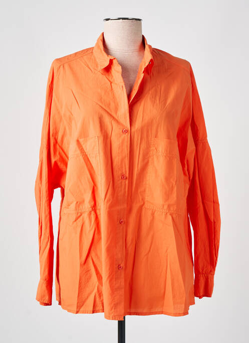 Cămașă țesătură poplin mâneci lungi portocaliu SESSUN femme