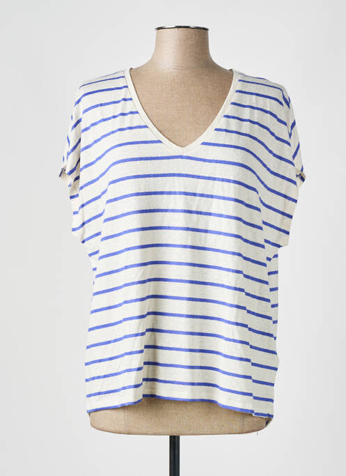 Tricou albastru MAJESTIC FILATURES femeie