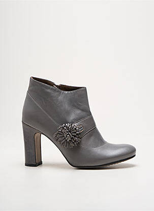 Botine/ghete material neted toc de 7 la 9 cm gri ROSEMETAL femeie